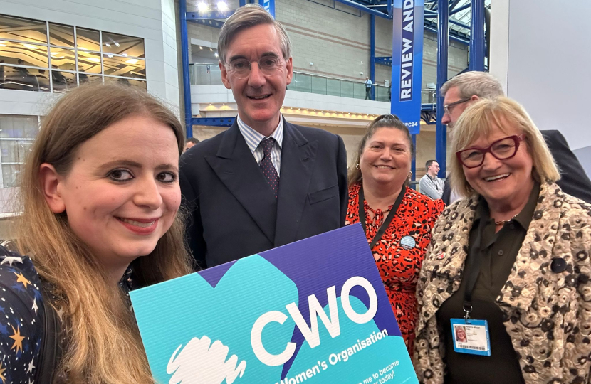 Sir Jacob William Rees-Mogg with CWO members 