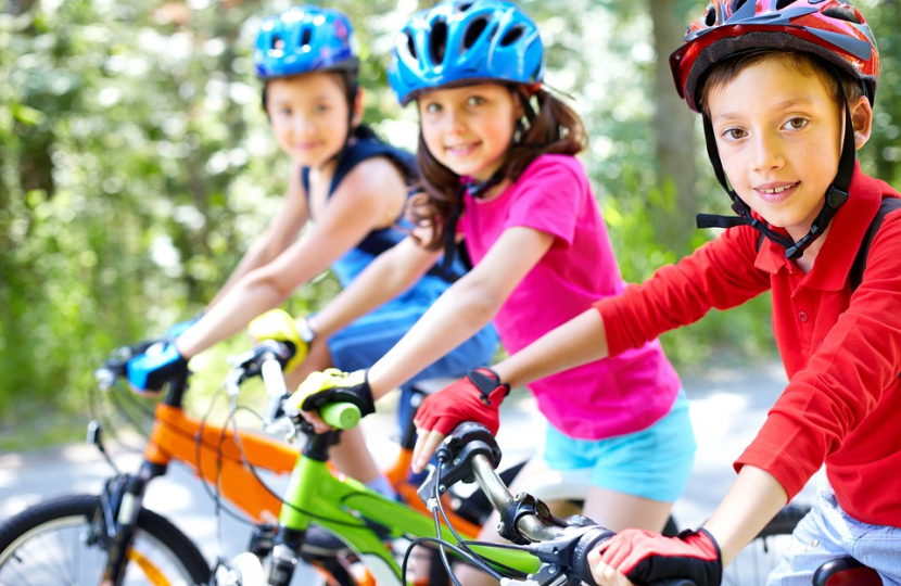 Children on bikes