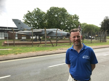 Councillor Dan Sames at Arncott plane