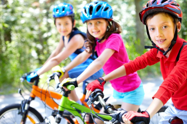 Children on bikes