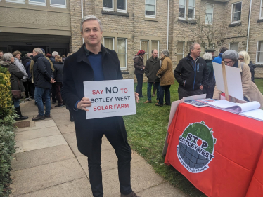 Rupert Harrison attends the West Oxfordshire District Council development control committee meeting to discuss the draft response to the developer’s consultation on the Botley West Solar Farm